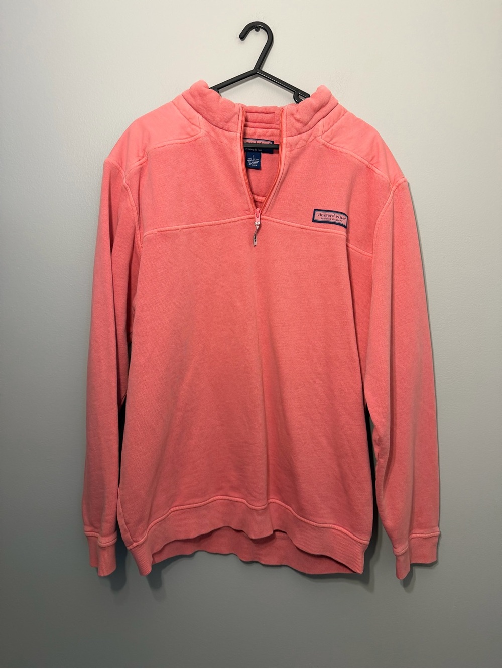 Vineyard Vines Coral Pink Quarter-Zip Pullover